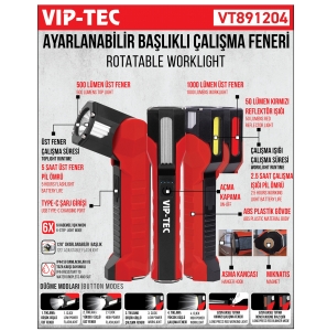 VT891204 AYARLANABİLİR BAŞLIKLI ÇALIŞMA FENERİ