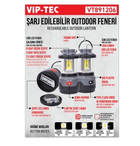 VT891206 ŞARJ EDİLEBİLİR OUTDOOR FENERİ