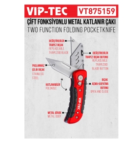 VT875159 METAL ÇİFT FONKSİYONLU KATLANIR BIÇAK
