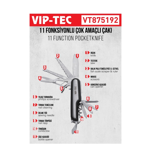 VT875192 - 11 PARÇA ÇOK AMAÇLI ÇAKI