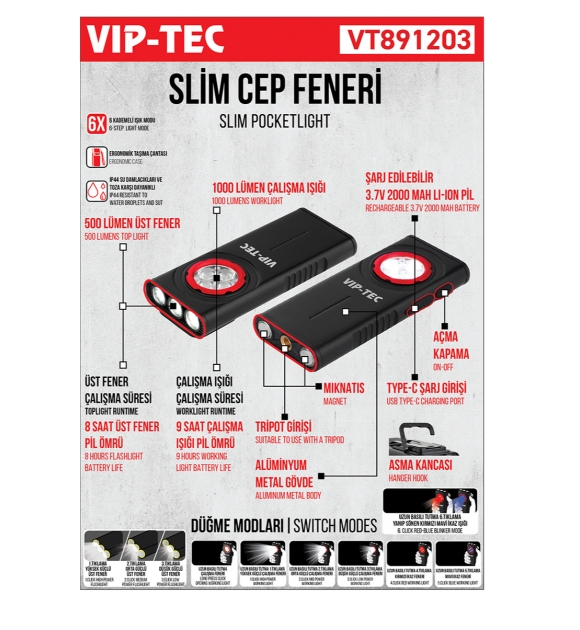 VT891203 SLIM CEP FENERİ