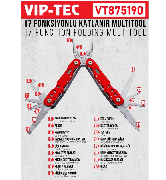VT875190 - MULTIFONKSİYONEL ÇAKI