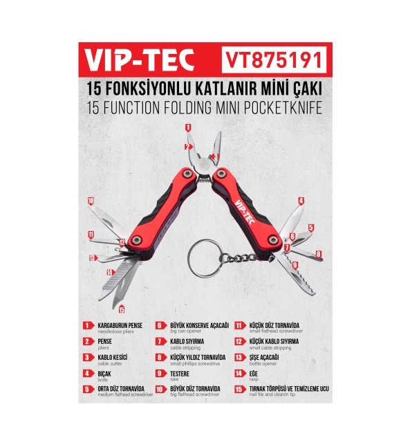 VT875191 - KATLANIR MİNİ MULTIFONKSİYONEL ÇAKI